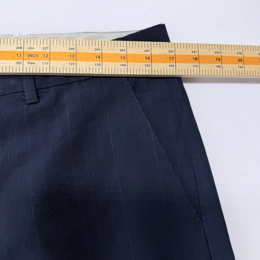 Banana Republic Classic Navy Blue Windowpane Check Dress Pants Mens 33x30